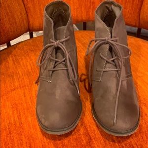 Mia Tan Brown Suede Heeled Ankle Boot